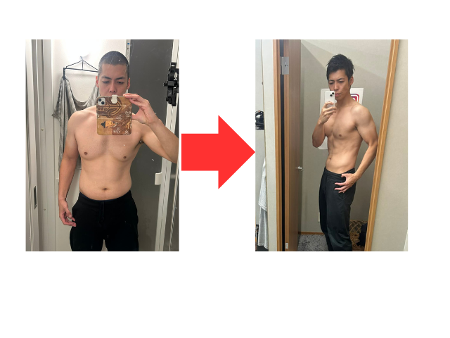 1週間で4㎏減量したビフォーアフター